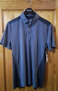 MSX By Michael Strahan Polo Mens Small Gray Stripe Performance Jersey Shirt - Picture 1 of 4