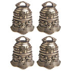  4 Pcs Chinese Lucky Bell Key Chain Charms Brass Pendant Hanging