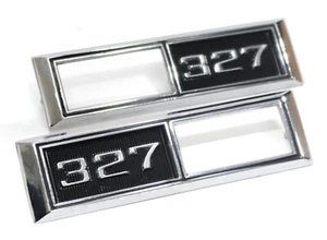 Nuevo 327 Luz Marcadora Lateral Frontal Guardabarros Emblema Conjunto Bisel Par L&R / Hecho en EE. UU. - Imagen 1 de 8