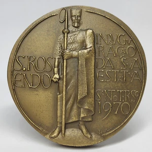 SAINT RODESIND Santo Tirso Statue 1970 International Colloquium Bronze Medal #14 - Picture 1 of 8