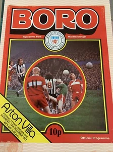 1977 Middlesbrough V Aston Villa English Soccer/football Programme - Picture 1 of 3