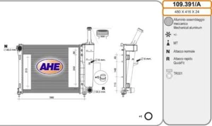 RADIATORE MOTORE FIAT PANDA VAN (312, 519) FORD KA (RU8) M +/- AC - Imagen 1 de 1