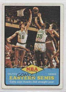 1973-74 Topps NBA Eastern Semis Dave Cowens Paul Silas #63 HOF