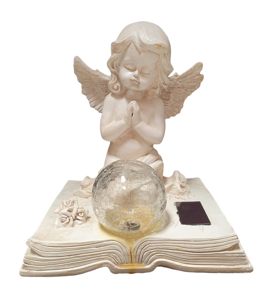ANGEL PRAYING FIGURINE WITH SOLAR LIGHT  - Image 1 of 4