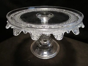 EAPG RIPLEY & CO. "Wyandotte" - "Button Band" 10.25" x 6.75" CAKE STAND c.1880s - Picture 1 of 20