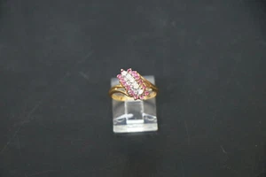10K Yellow Gold Ruby & Diamond Ring, 2.8 Grams, Size 5 1/2 - Picture 1 of 4