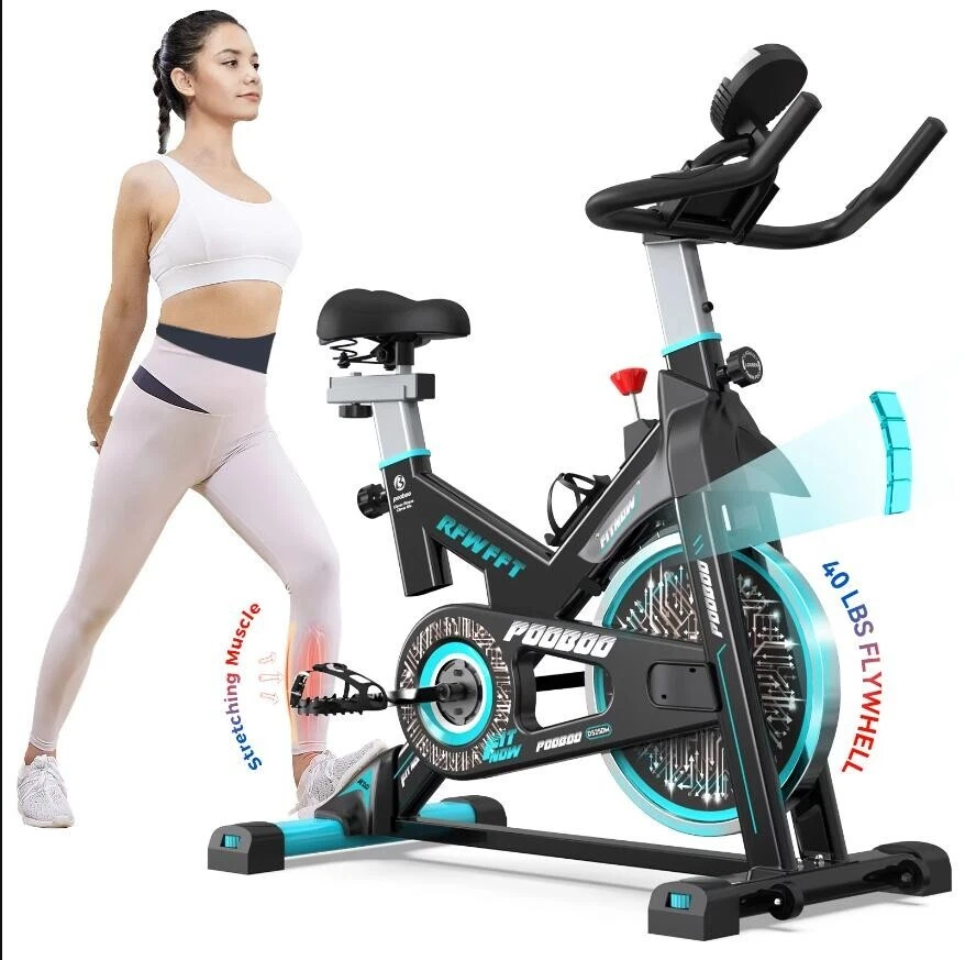 pooboo Magnetic Indoor Cycling Bike Belt Drive Exercise Stationary LCD Display