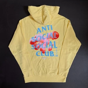 DS FW22 Anti social social Club Don't touch yellow Hoodie M logo ASSC TS DS - Picture 1 of 5