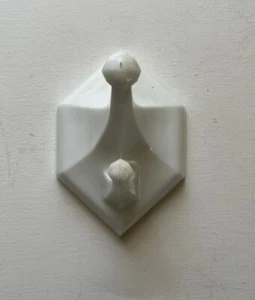 Vintage Milchglas Haken Doppelhaken Restaurationsbeschläge 3,5 x 3 - Bild 1 von 7