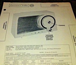 Admiral Chassis 5T3 Photofact Folder  - Picture 1 of 1