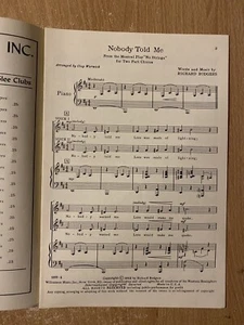 Nobody Told Me von Richard Rodgers zweiteiliger Chor Vintage Noten (1962) - Bild 1 von 2