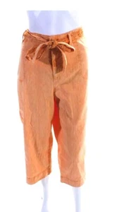 Soft Surroundings Linen Blend Wide Leg Belted Crop Pants  Orange Size 18P NWT - Picture 1 of 9