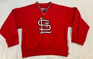 St Louis Cardinals Pullover Youth M Red Team Nike Center Swoosh Jacket Side Zip - Picture 1 of 8