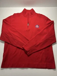 Cutter & Buck Men Red Chicago Cubs 1/4 Zip Pullover Size Large - Picture 1 of 8