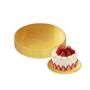 4 PZ Tamburi per Torte 1/2 Pollice Spessore 12 Pollici Tavole Rotonde Oro Qualità Professionale... - Foto 1 di 5