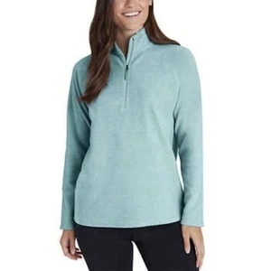 Eddie Bauer Fleece Damen 2X Sea Blue Heather Quarter Zip Raglanärmel Plus - Bild 1 von 4