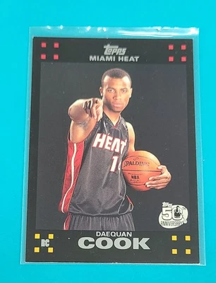2007-08 Topps RC #131 Daequan Cook Miami Heat BASKETBALL Card 5B - Image 1 of 2