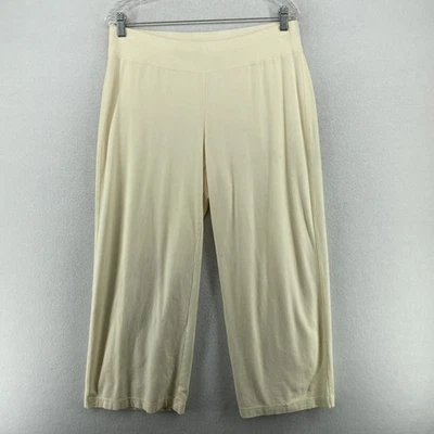 Pantalones EILEEN FISHER M Elásticos Algodón Orgánico Jersey Pierna Recta Blanco EE. UU. Foto 1 de 4