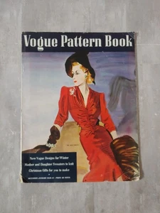 Vogue Musterbuch Dez 1940- Jan 1941 Winter Weihnachten Vintage Mode Cover DMG - Bild 1 von 22