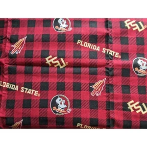1 Yard NCAA Florida State University Buffalo Plaid FSU-1207 Cotton Fabric - Picture 1 of 1