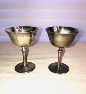 Pair Of Vintage Silver plated EL de Uberti Made In Italy Champagne Goblets - Picture 1 of 13