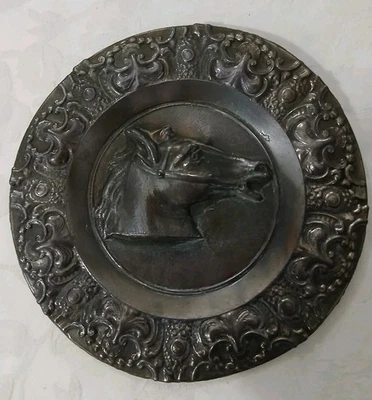 Piatto Da Muro In Rame/Ottone Lavorato Vintage - Immagine 1 di 4