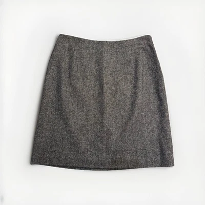 Garnet Hill Skirt Womens Size 2 Wool Blend Winter Gray Tweed Career Minimal - Image 1 of 4