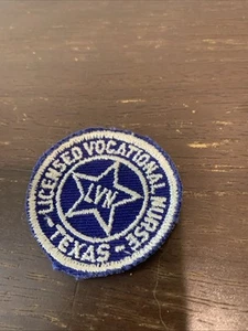 VERALTET Vintage Texas LVN lizenziert Beruf Krankenschwester bestickt Patch klein - Bild 1 von 2
