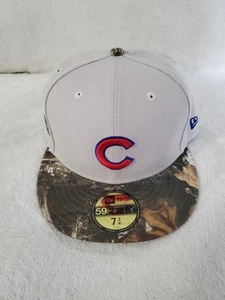 NEW ERA 59 FIFTY MLB CHICAGO CUBS STONE CAMO FITTED HAT SZ 7 3/4 NEW - Picture 1 of 9