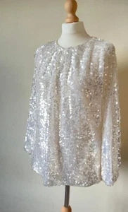 Blusa de lentejuelas crema ZARA, talla S - Imagen 1 de 9