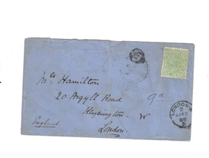 QUEENSLAND 1888 6d QV on Cover to UK,cds BRISBANE Qld - Picture 1 of 2
