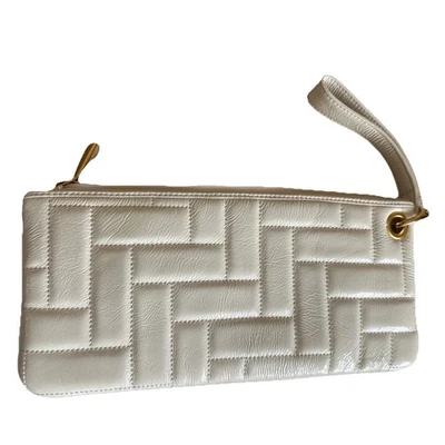 Hobo International Bolso de Cuero Acolchado Blanco Cartera MUÑEQUERA Cartera Foto 1 de 4