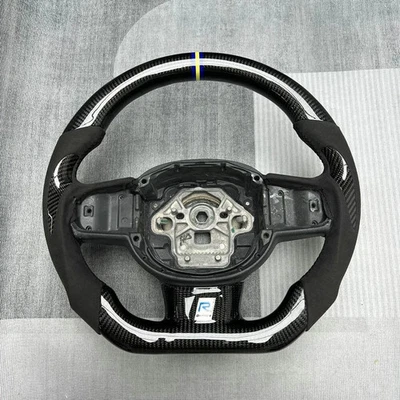Real Carbon Fiber Steering Wheel Perforated Fit For Volvo S60 S90 2019-2024 - Image 1 of 2