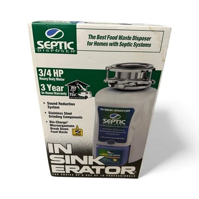 Eliminador de basura doméstico InSinkErator Septic Bio-Charge 3/4 HP 72973 NUEVO DE STOCK Foto 1 de 4