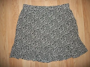 AMERICAN EAGLE SKIRT WOMAN SIZE S LEOPARD ANIMAL PRINT ELASTIC WAIST FLUTTER HEM - Picture 1 of 2