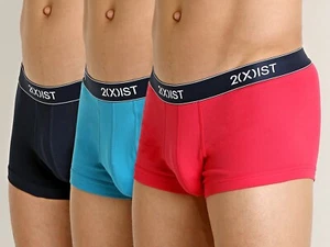 2xist Essentials Men’s No-Show Trunks (3-Pack) 2 Blue, 1 Red - XL (35-39 Inch) - Picture 1 of 11