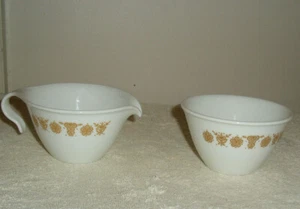 CORELLE LIVINGWARE  BUTTERFLY GOLD OPEN SUGAR & CREAMER - Picture 1 of 3