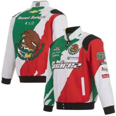  Chaqueta a Presión Completa Nascar Daniel Suárez Seguro Autopista Algodón Sarga JHD Foto 1 de 4