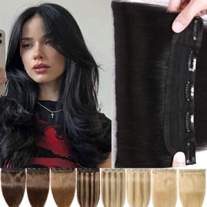schwarz/einteilig 100 % Clip in 9A echte Remy Echthaar Extensions 3/4 halb voll USA - Bild 1 von 32