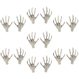 7 Pairs Witch's Claws Ghost Hand Decorations Creepy Halloween Skeleton - Picture 1 of 12