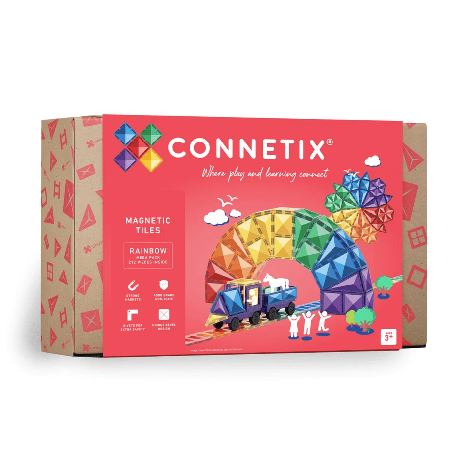 Connetix 212 Piece Rainbow Mega Pack Magnetic Tiles - image 1 of 1