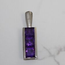 Vintage Victor Janson Sterling Silver Purple Glass Pendant .2oz 925