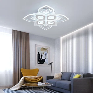 Modern Acrylic Flush Mount Lamp Fixture Living Room LED Ceiling Light Chandelier - Picture 1 of 13