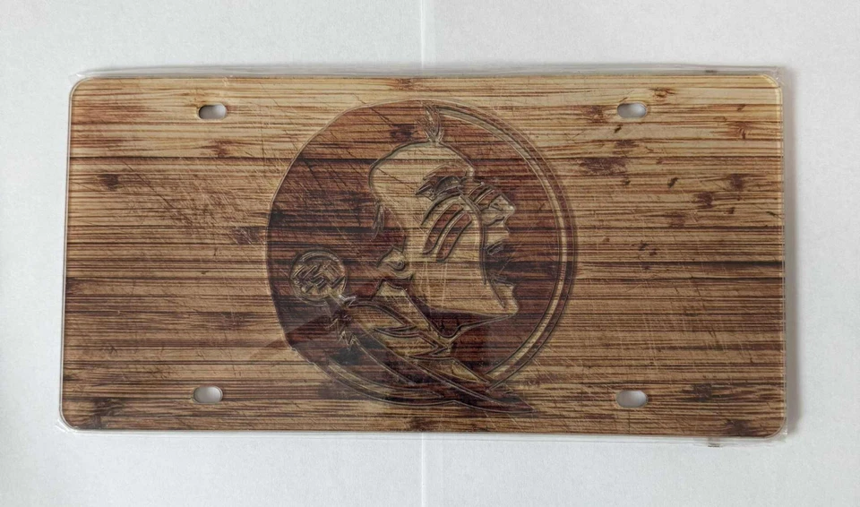 Placa FSU Florida Seminoles con acabado similar a la madera Foto 1 de 1