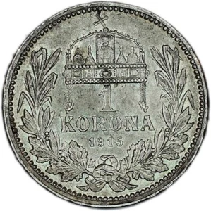 HUNGARY coin 1 Korona 1915 aUNC About Uncirculated - Picture 1 of 7