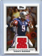 TONY ROMO ( RED ) PLAYER - WORN ( 2008 ) PRO BOWL JERSEY CARD COWBOYS QB