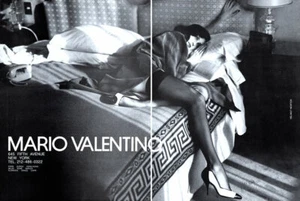 Mario Valentino Helmut Newton 1989 piernas medias calcetería 2 páginas revista anuncio - Imagen 1 de 1