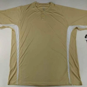 Easton Bio Dri Mens Dual Focus Baseball Jersey Gold White Short Sleeve Size XXL  - Picture 1 of 8