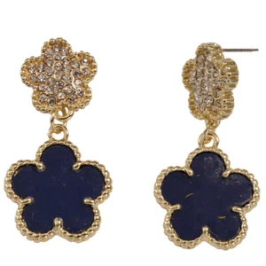 Designer Inspired, Flower Double Drop Dangle Earrings & Studs - Picture 1 of 31