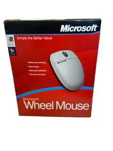 NEW Microsoft Wheel Mouse 2001 PC PS/2 Windows With Disc And Manual OPEN BOX - Picture 1 of 5